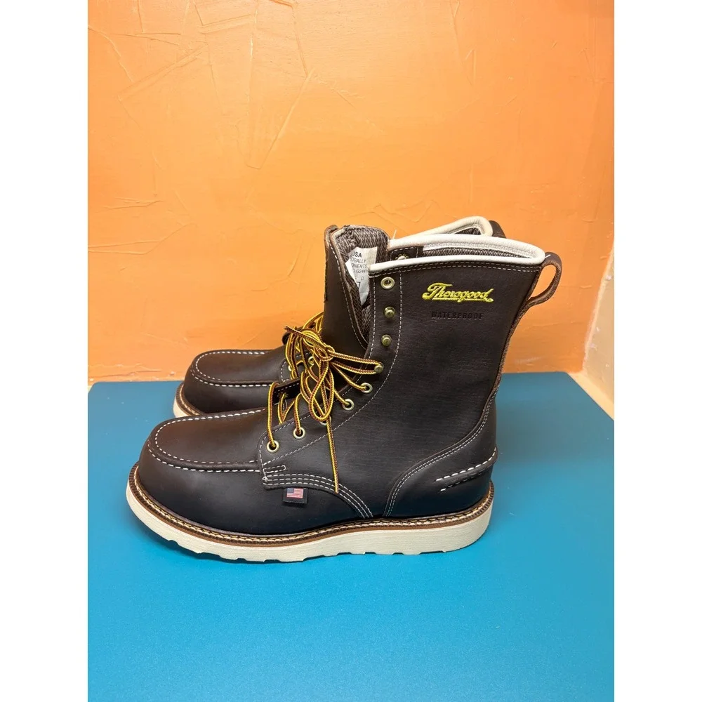 Thorogood 1957 Series Mens 9.5D Dark Brown 8in Waterproof Steel Toe Boots